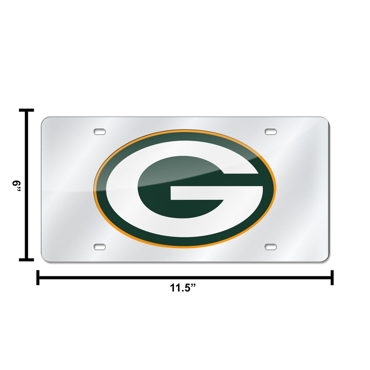NFL Green Bay Packers Laser Cut Silver License Plate Tag Fan Gear NFL Green Bay Packers