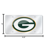 NFL Green Bay Packers Laser Cut Silver License Plate Tag Fan Gear NFL Green Bay Packers