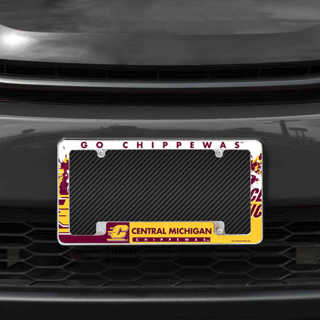 NCAA Central Michigan Chippewas All Over Chrome Frame Fan Gear NCAA Central Michigan Chippewas