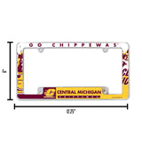 NCAA Central Michigan Chippewas All Over Chrome Frame Fan Gear NCAA Central Michigan Chippewas