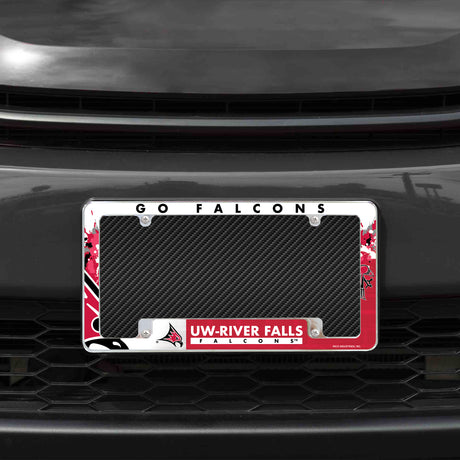 NCAA Wisconsin-River Falls Falcons All Over Chrome Frame Fan Gear NCAA Wisconsin-River Falls Falcons