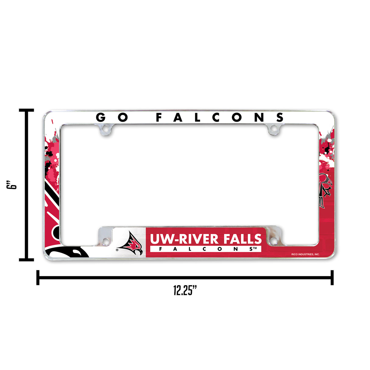 NCAA Wisconsin-River Falls Falcons All Over Chrome Frame Fan Gear NCAA Wisconsin-River Falls Falcons