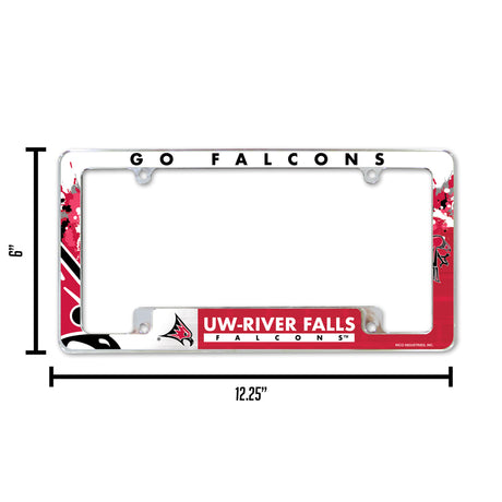 NCAA Wisconsin-River Falls Falcons All Over Chrome Frame Fan Gear NCAA Wisconsin-River Falls Falcons
