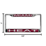 NBA Miami Heat Laser Cut Chrome License Plate Frame Fan Gear NBA Miami Heat