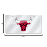 NBA Chicago Bulls Laser Cut Silver License Plate Tag Fan Gear NBA Chicago Bulls