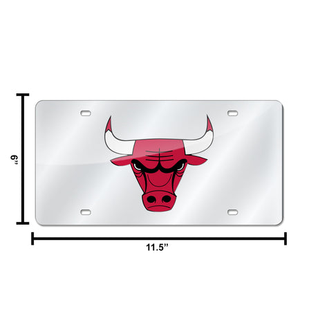 NBA Chicago Bulls Laser Cut Silver License Plate Tag Fan Gear NBA Chicago Bulls