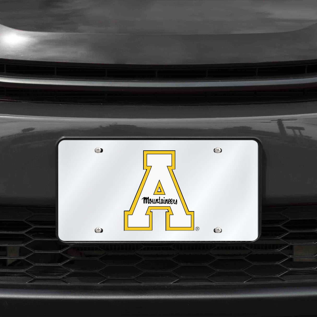 NCAA Appalachian State Mountaineers Silver Laser Cut Automobile Tag Fan Gear NCAA Appalachian State Mountaineers