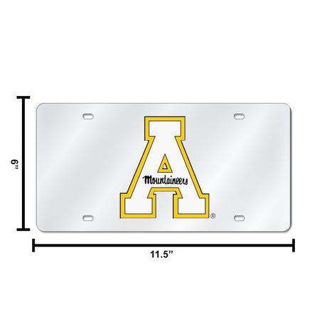 NCAA Appalachian State Mountaineers Silver Laser Cut Automobile Tag Fan Gear NCAA Appalachian State Mountaineers