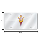 NCAA Arizona State Sun Devils - ASU Silver Laser Cut Automobile Tag Fan Gear NCAA Arizona State Sun Devils