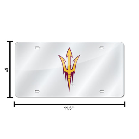 NCAA Arizona State Sun Devils - ASU Silver Laser Cut Automobile Tag Fan Gear NCAA Arizona State Sun Devils