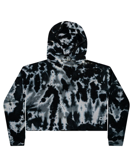 Tie-Dye Ladies' Cropped Hooded Sweatshirt Tie-Dye