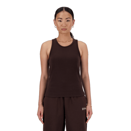 New Balance Women's Linear Heritage Rib Knit Racer Tank New Balance