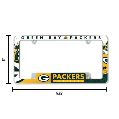 NFL Green Bay Packers All Over Chrome Frame Fan Gear NFL Green Bay Packers