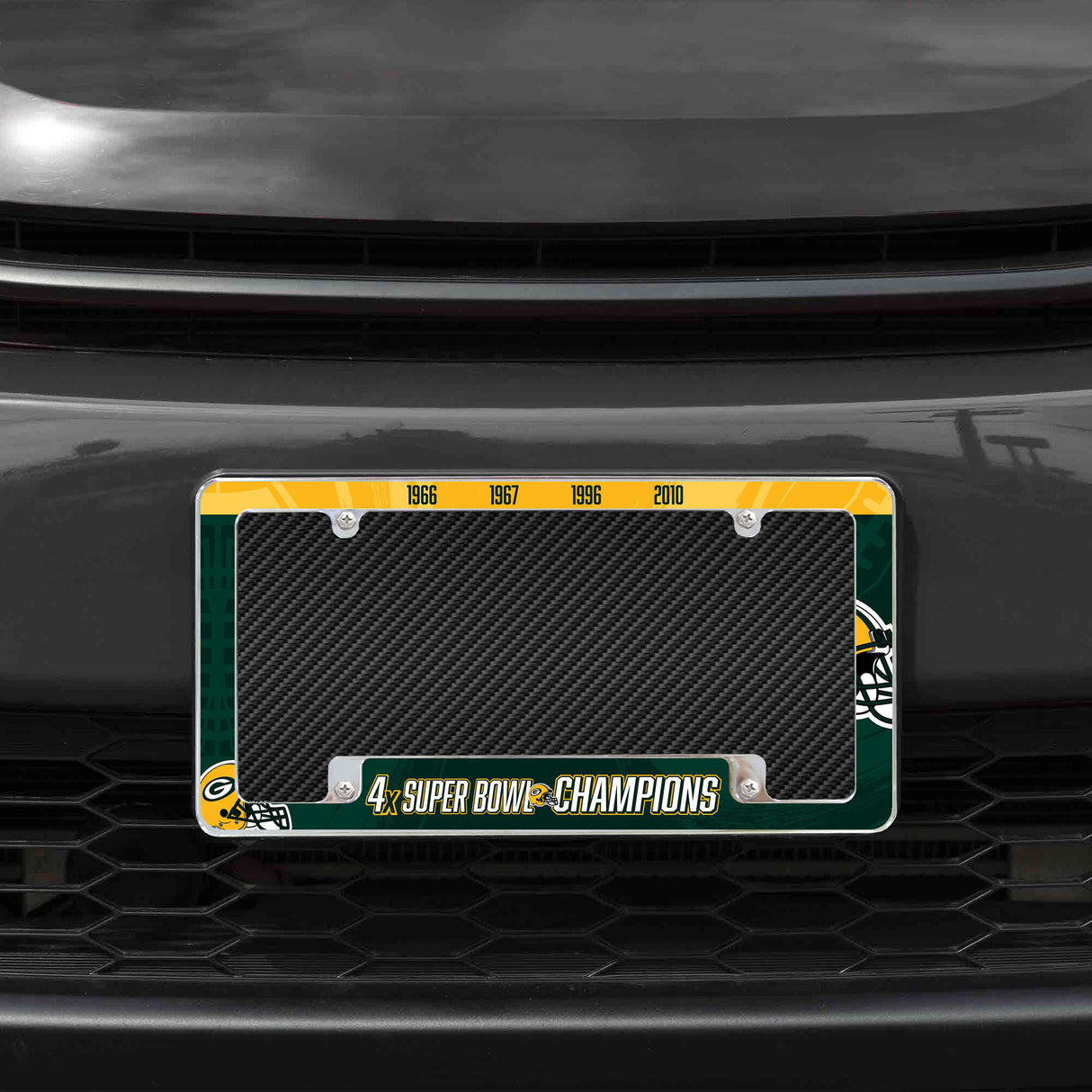NFL Green Bay Packers All Over Chrome Frame Fan Gear NFL Green Bay Packers