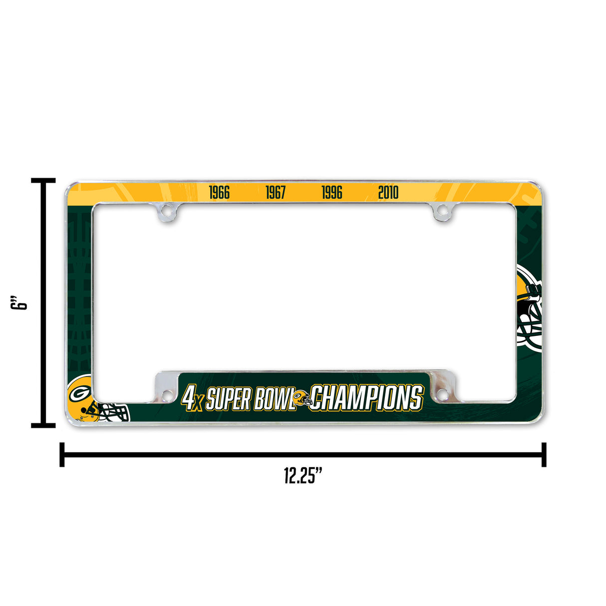 NFL Green Bay Packers All Over Chrome Frame Fan Gear NFL Green Bay Packers
