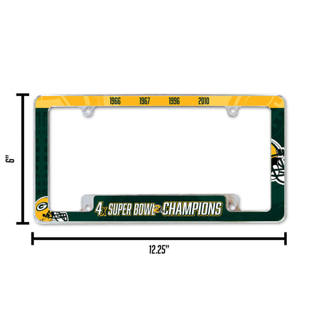 NFL Green Bay Packers All Over Chrome Frame Fan Gear NFL Green Bay Packers