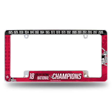 NCAA Alabama Crimson Tide All Over Chrome Frame Fan Gear NCAA Alabama Crimson Tide