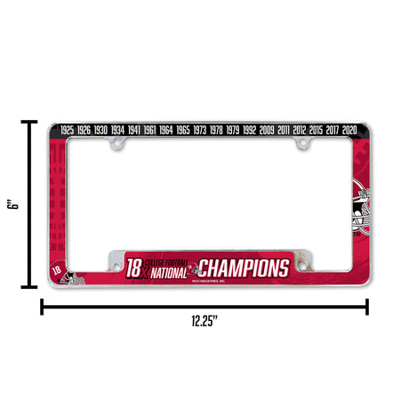 NCAA Alabama Crimson Tide All Over Chrome Frame Fan Gear NCAA Alabama Crimson Tide