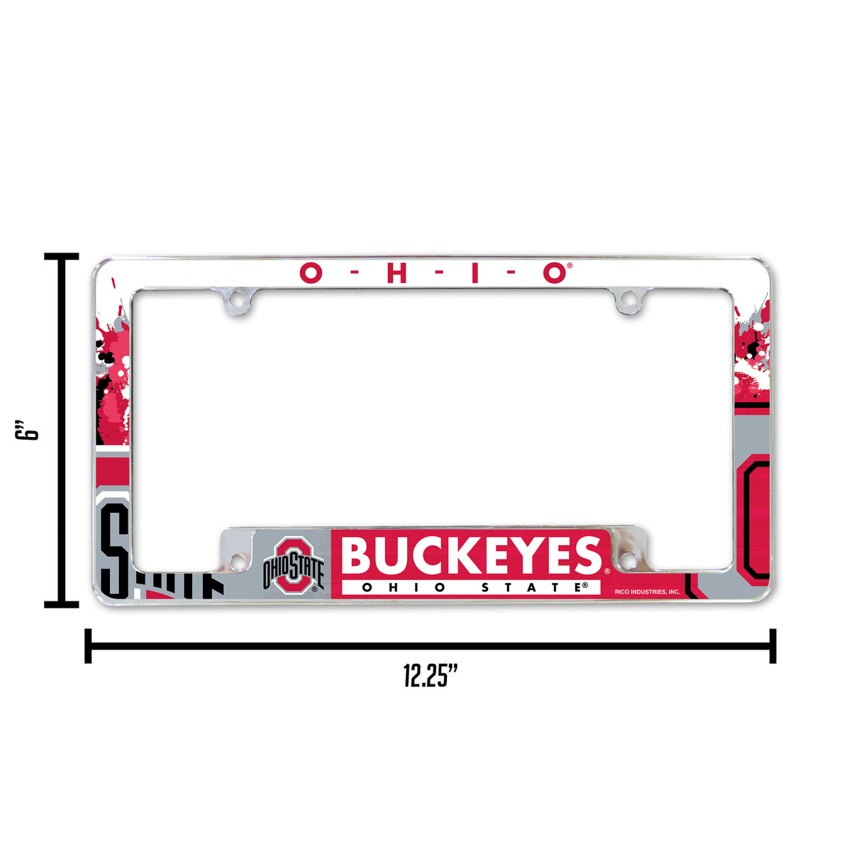 NCAA Ohio State Buckeyes All Over Chrome Frame Fan Gear NCAA Ohio State Buckeyes