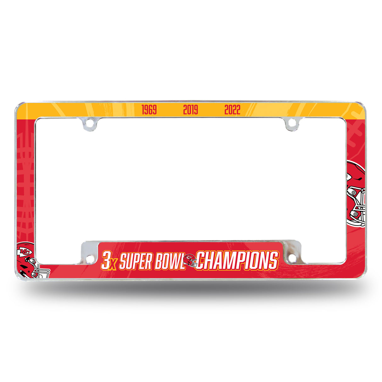 NFL Kansas City Chiefs All Over Chrome Frame Fan Gear NFL Kansas City Chiefs