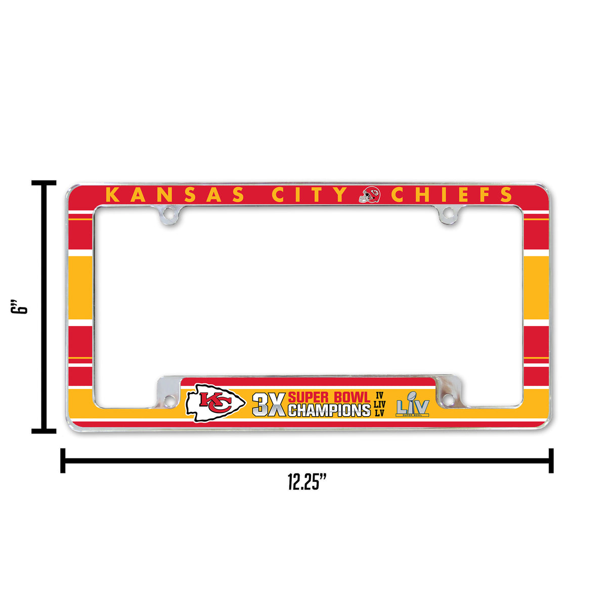 NFL Kansas City Chiefs All Over Chrome Frame Fan Gear NFL Kansas City Chiefs