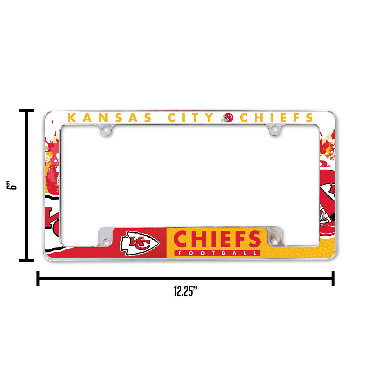 NFL Kansas City Chiefs All Over Chrome Frame Fan Gear NFL Kansas City Chiefs