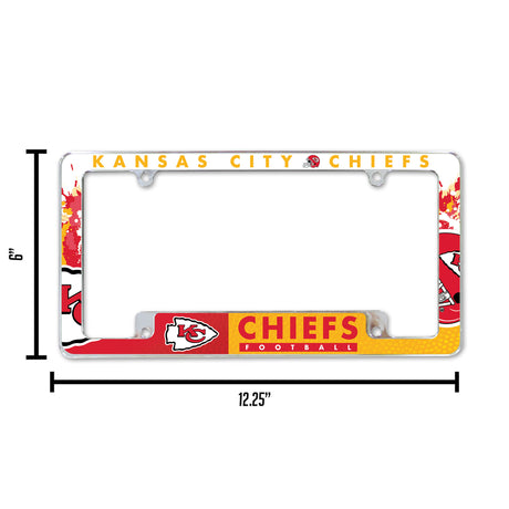 NFL Kansas City Chiefs All Over Chrome Frame Fan Gear NFL Kansas City Chiefs