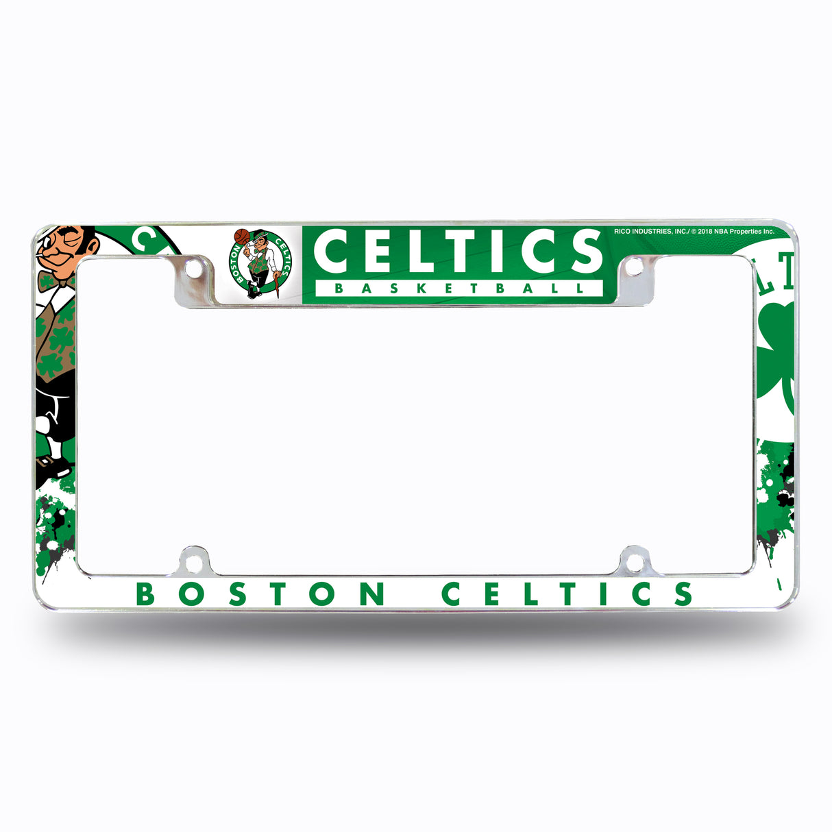 NBA Boston Celtics All Over Chrome Frame Fan Gear NBA Boston Celtics