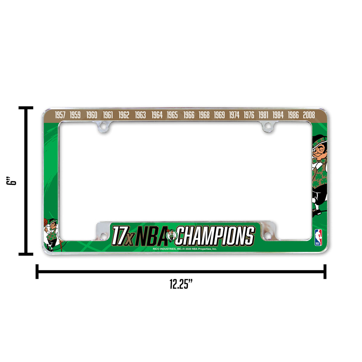 NBA Boston Celtics All Over Chrome Frame Fan Gear NBA Boston Celtics