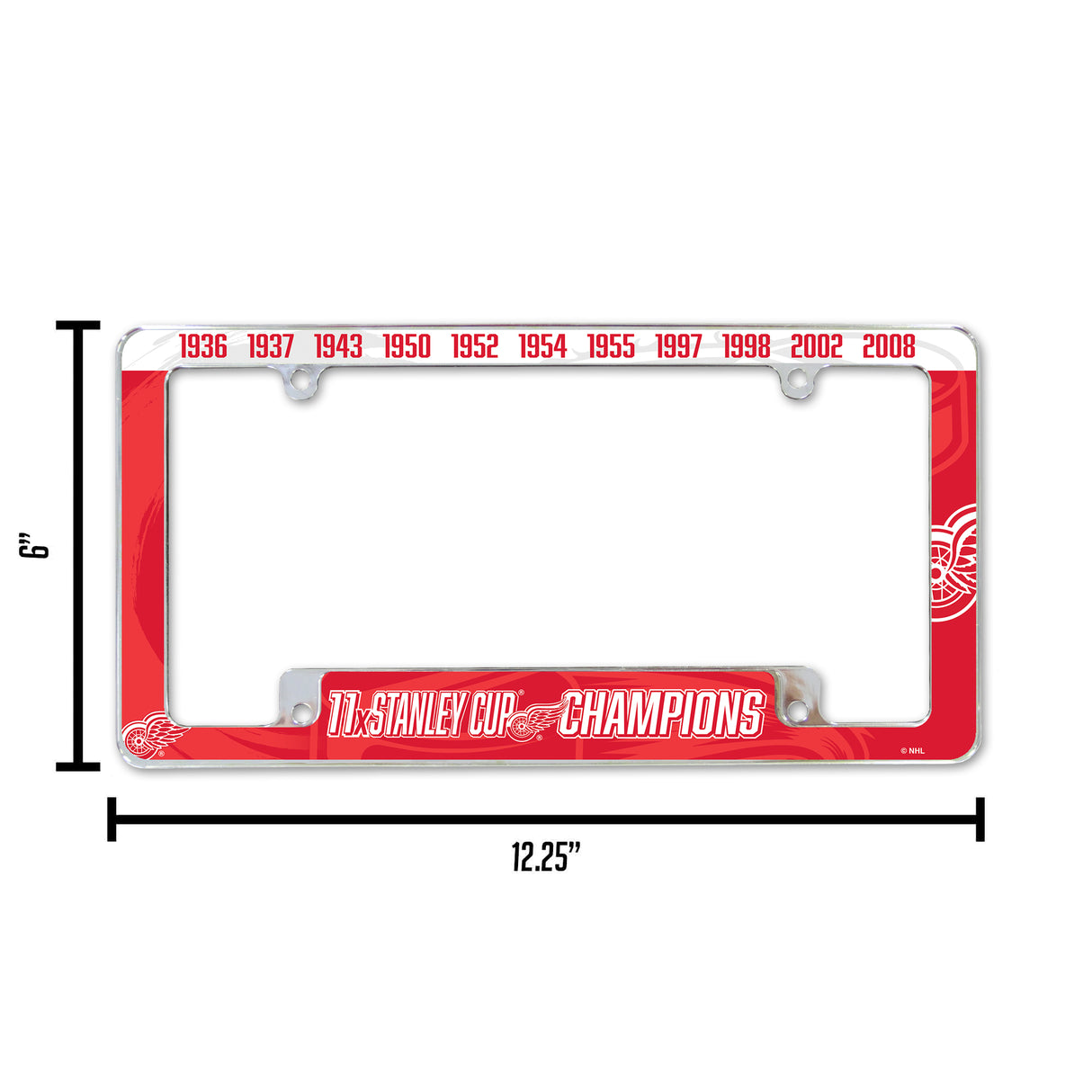 NHL Detroit Red Wings All Over Chrome Frame Fan Gear NHL Detroit Red Wings