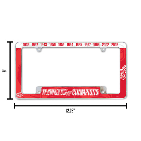 NHL Detroit Red Wings All Over Chrome Frame Fan Gear NHL Detroit Red Wings