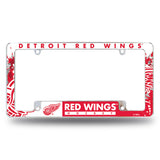 NHL Detroit Red Wings All Over Chrome Frame Fan Gear NHL Detroit Red Wings