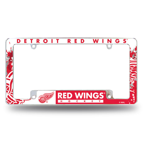 NHL Detroit Red Wings All Over Chrome Frame Fan Gear NHL Detroit Red Wings