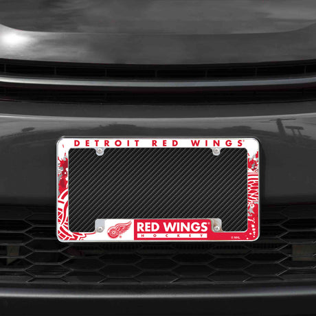 NHL Detroit Red Wings All Over Chrome Frame Fan Gear NHL Detroit Red Wings