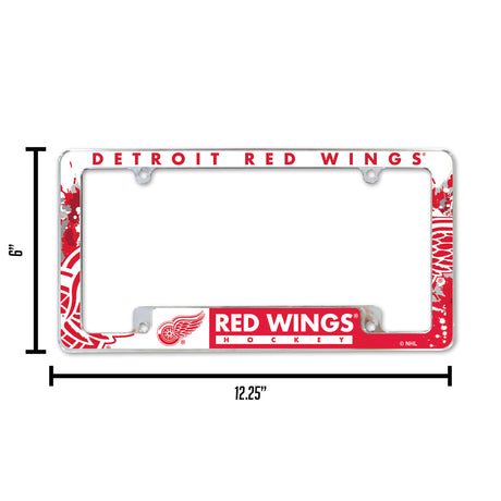 NHL Detroit Red Wings All Over Chrome Frame Fan Gear NHL Detroit Red Wings