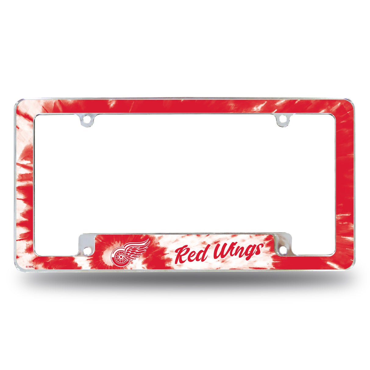 NHL Detroit Red Wings All Over Chrome Frame Fan Gear NHL Detroit Red Wings