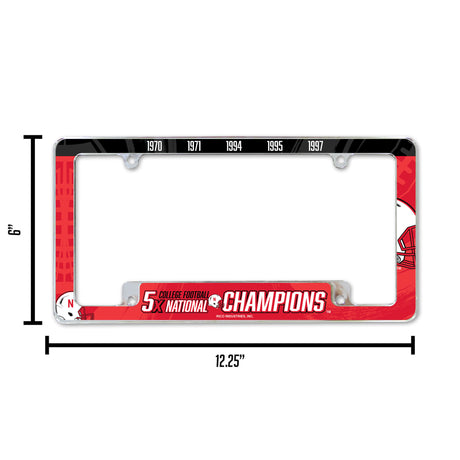 NCAA Nebraska Cornhuskers All Over Chrome Frame Fan Gear NCAA Nebraska Cornhuskers