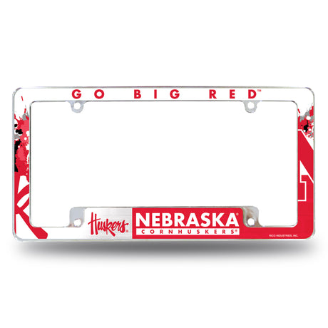 NCAA Nebraska Cornhuskers All Over Chrome Frame Fan Gear NCAA Nebraska Cornhuskers