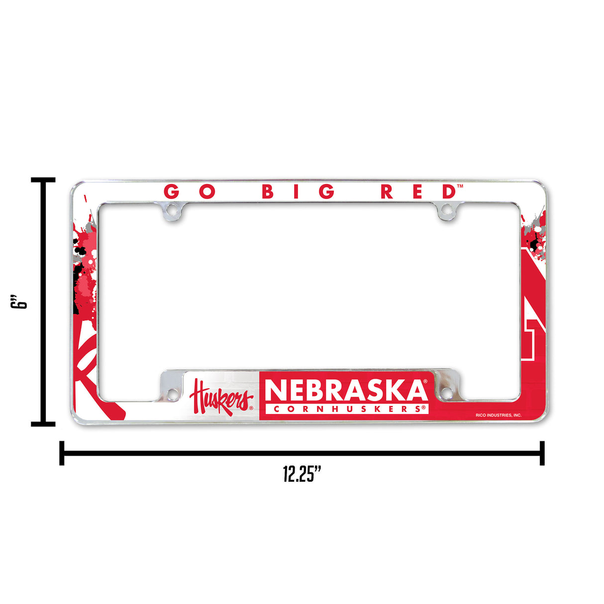 NCAA Nebraska Cornhuskers All Over Chrome Frame Fan Gear NCAA Nebraska Cornhuskers