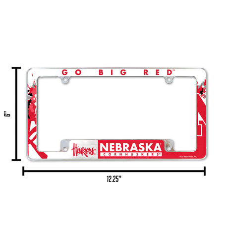 NCAA Nebraska Cornhuskers All Over Chrome Frame Fan Gear NCAA Nebraska Cornhuskers