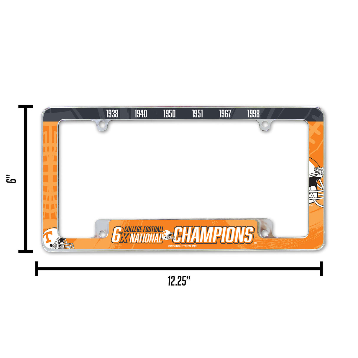 NCAA Tennessee Volunteers All Over Chrome Frame Fan Gear NCAA Tennessee Volunteers