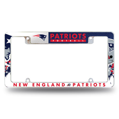 NFL New England Patriots All Over Chrome Frame Fan Gear NFL New England Patriots
