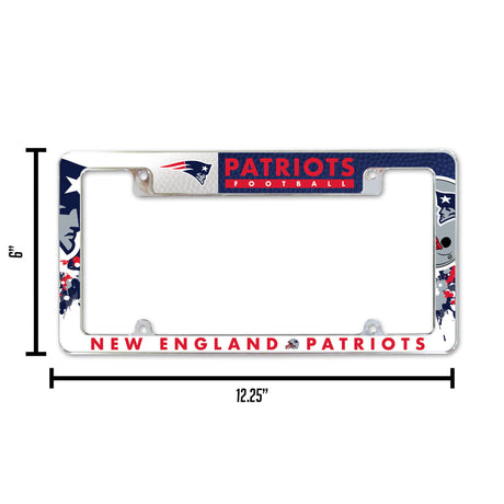 NFL New England Patriots All Over Chrome Frame Fan Gear NFL New England Patriots