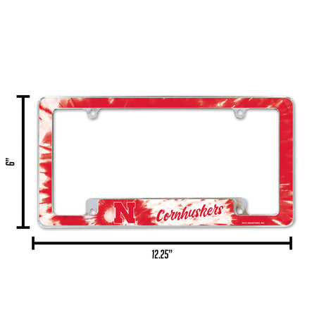 NCAA Nebraska Cornhuskers All Over Chrome Frame Fan Gear NCAA Nebraska Cornhuskers