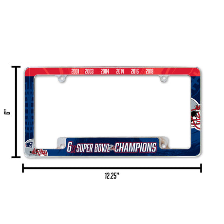 NFL New England Patriots All Over Chrome Frame Fan Gear NFL New England Patriots