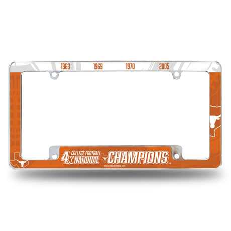 NCAA Texas Longhorns All Over Chrome Frame Fan Gear NCAA Texas Longhorns