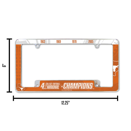 NCAA Texas Longhorns All Over Chrome Frame Fan Gear NCAA Texas Longhorns
