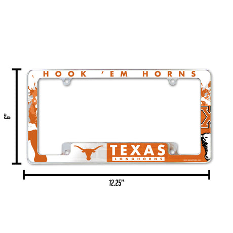 NCAA Texas Longhorns All Over Chrome Frame Fan Gear NCAA Texas Longhorns