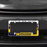 NCAA Michigan Wolverines All Over Chrome Frame Fan Gear NCAA Michigan Wolverines