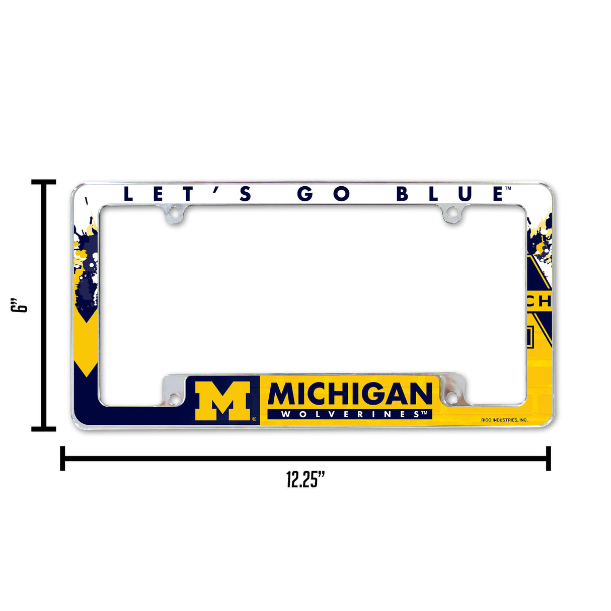 NCAA Michigan Wolverines All Over Chrome Frame Fan Gear NCAA Michigan Wolverines